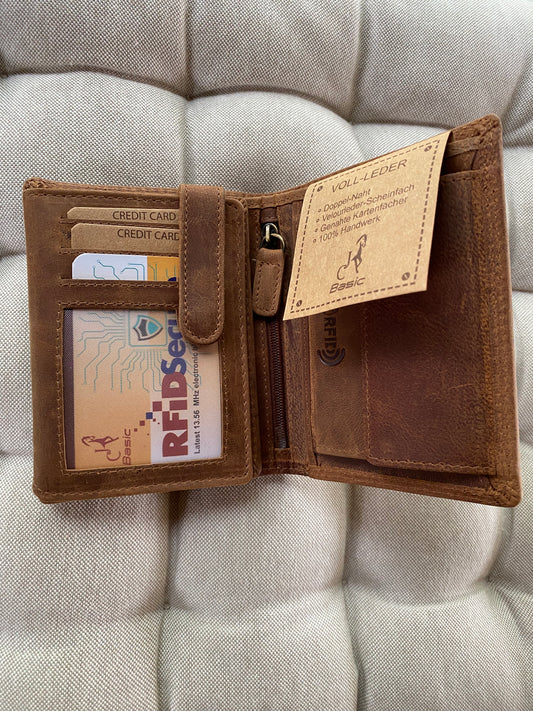 Classic Men's Wallet Made of Genuine Leather – Brown | McLean | Lapino Dovanos
