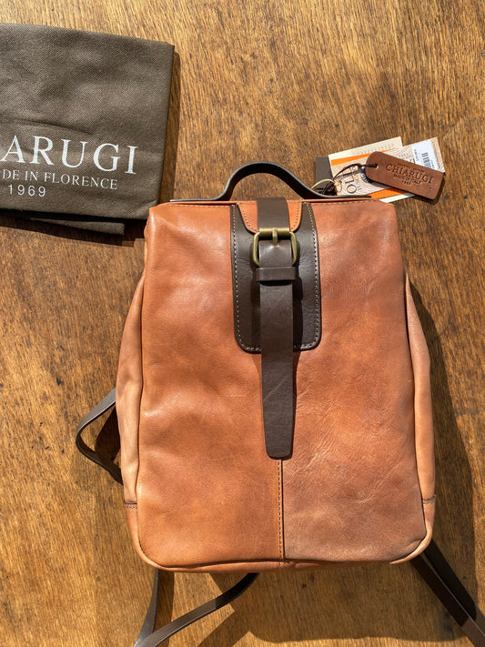Natural Leather Brown Backpack Chiarugi Florence – Italian Quality | Lapino Dovanos