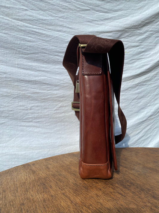 Men's Leather Shoulder Bag - Brown | Chiarugi | Lapino Gifts