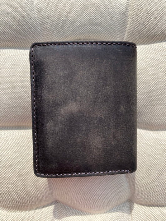Compact Men's Wallet Made of Genuine Leather with a Wolf – Gray | Jockey Club | Lapino Dovanos