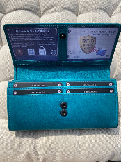 Women's Genuine Leather Wallet – Petrol Blue | Lapino Dovanos