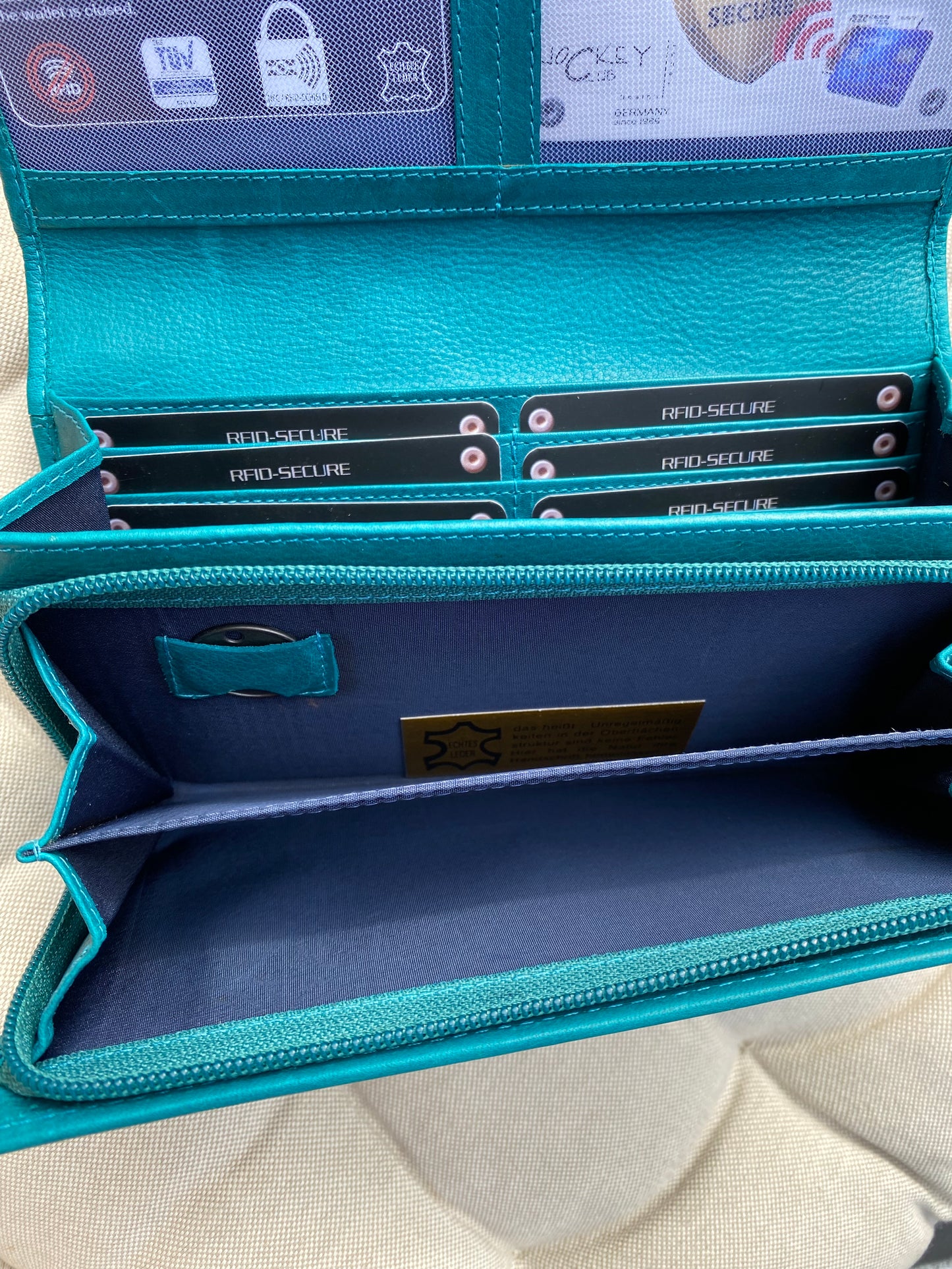 Women's Genuine Leather Wallet – Petrol Blue | Lapino Dovanos