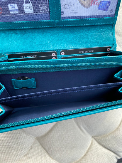 Women's Genuine Leather Wallet – Petrol Blue | Lapino Dovanos