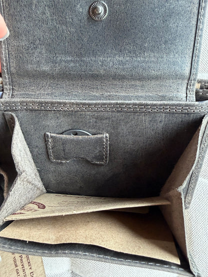 Men's Genuine Leather Wallet with Boar - Grey | Jockey Club | Lapino Dovanos