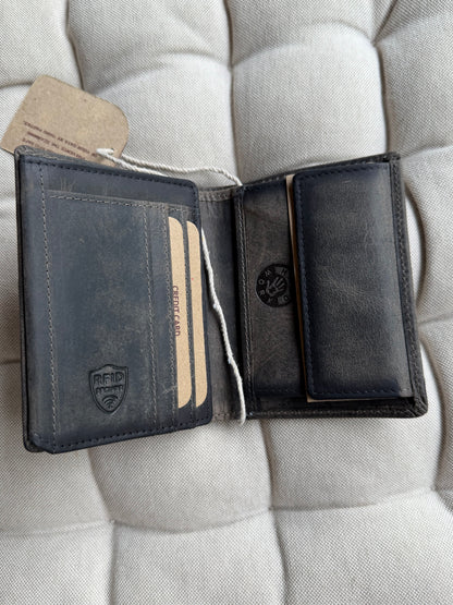 Men's Genuine Leather Wallet with Boar – Vertical | Grey | Jockey Club | Lapino Gifts