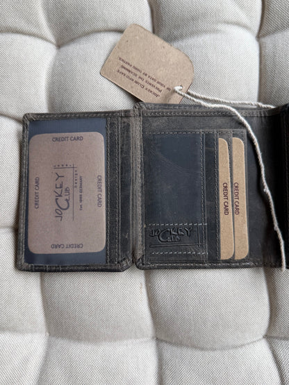 Men's Genuine Leather Wallet with Boar – Vertical | Grey | Jockey Club | Lapino Gifts