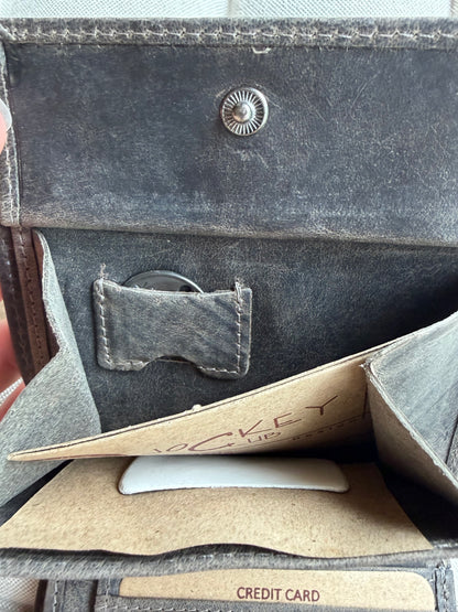 Men's Genuine Leather Wallet with Boar – Vertical | Grey | Jockey Club | Lapino Gifts