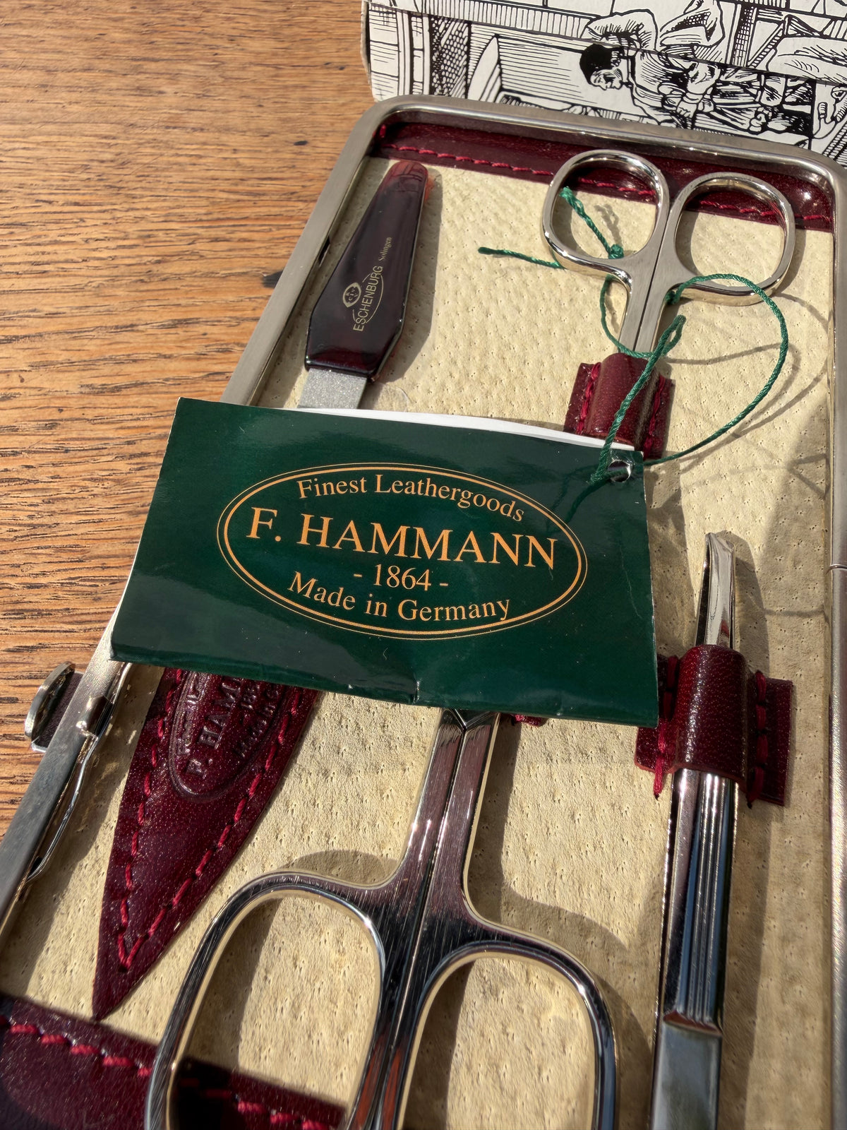 F. Hammann (Vokietija, 1864) odinis manikiūro rinkinys, Solingen plienas