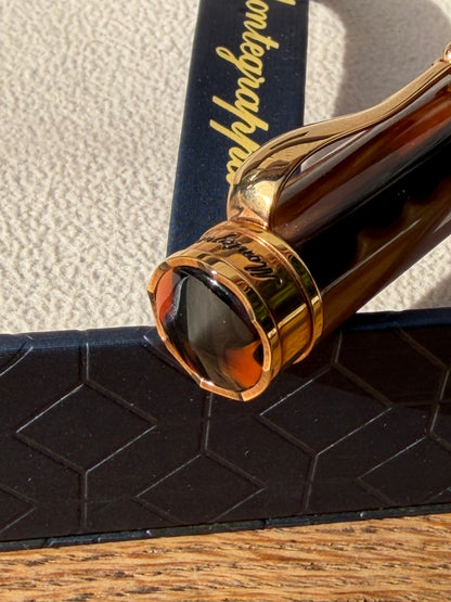 Montegrappa Venetia rašiklis (rollerball), gintaro spalva, aukso akcentai