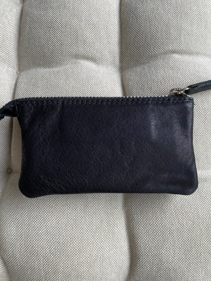 Jockey Club juoda natūralios odos raktinė / mini piniginė