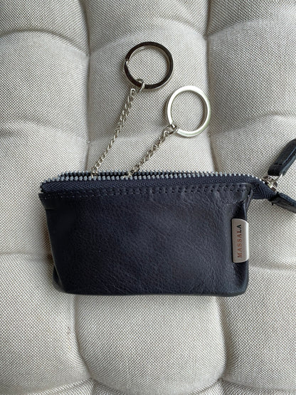 Jockey Club juoda natūralios odos raktinė / mini piniginė