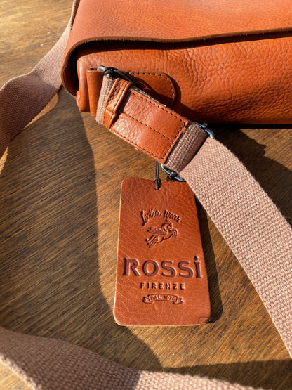 Rossi Firenze natūralios odos krepšys per petį, rusva/konjako spalva